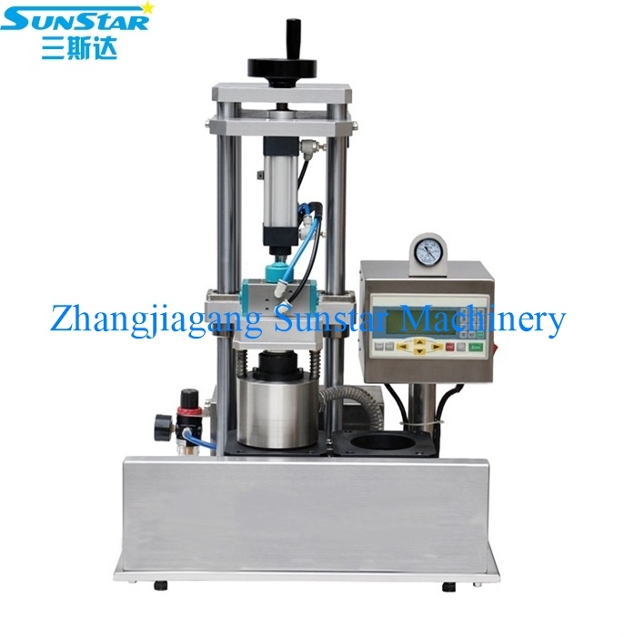 Semi automatic vacuum capping machine for glass jar can lug cap