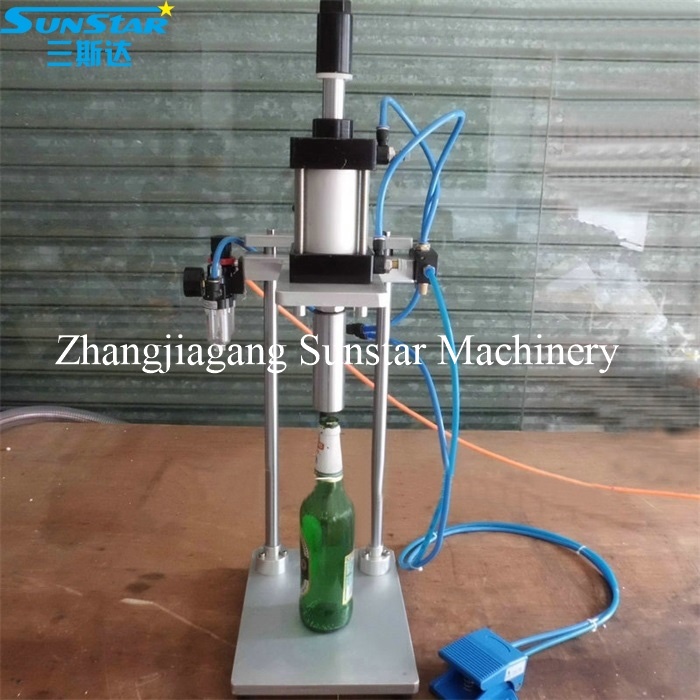 Semi automatic manual pneumatic crown capper for beer bottle