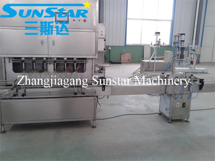 Automatic linear type edible cooking oil filling machine in bottle barrel or jar or can